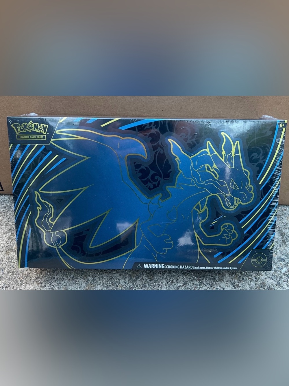 Pokemon Trading Card Box Charizard Blue and Gold Artwork
